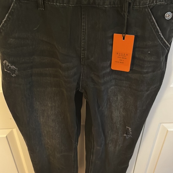 Black denim overalls - Picture 3 of 6